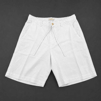 Linen Buttoned Shorts for Men- White