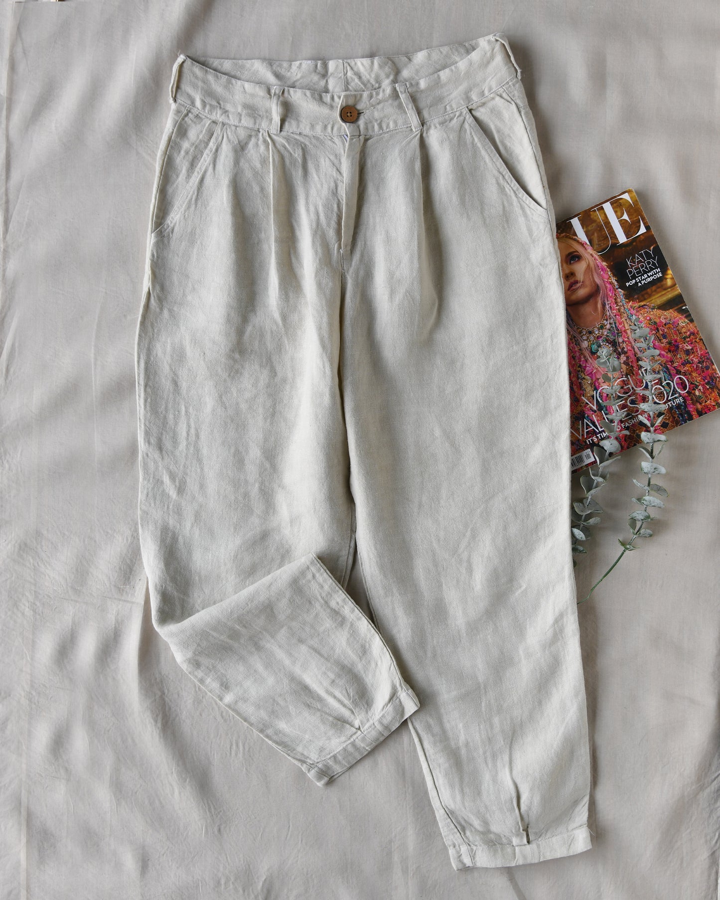 100% Premium Linen Carrot Pant