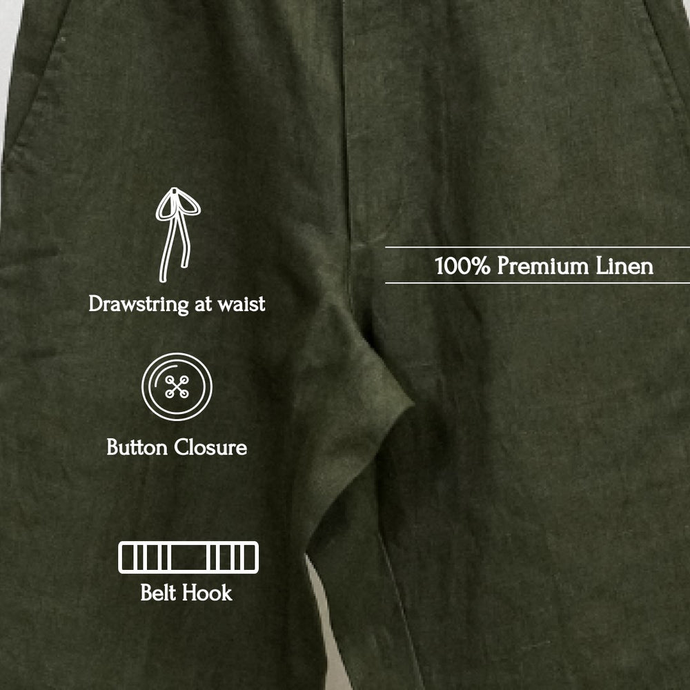 Linen Chinos for Men- Olive