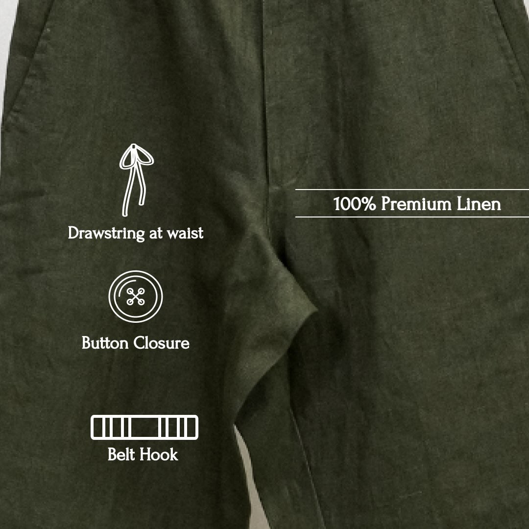 Linen Chinos for Men- Olive