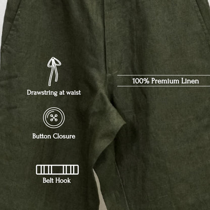 Linen Chinos for Men- Olive