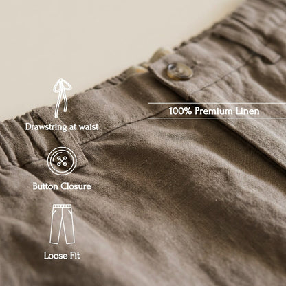 100% Pure Linen Chinos for Men - Taupe