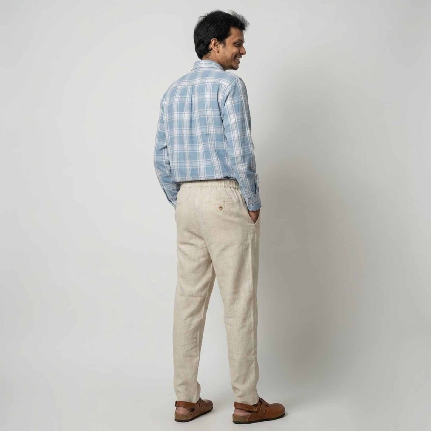 Linen Chinos for Men- Taupe