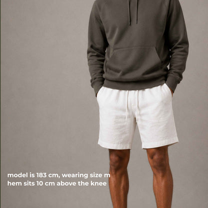 Linen Classic Shorts for Men- White