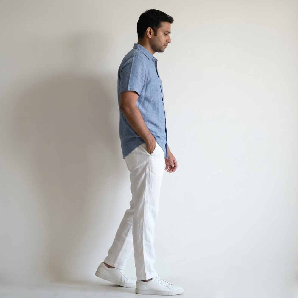 Linen Chinos for Men- White