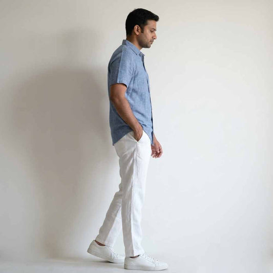 Linen Chinos for Men- White