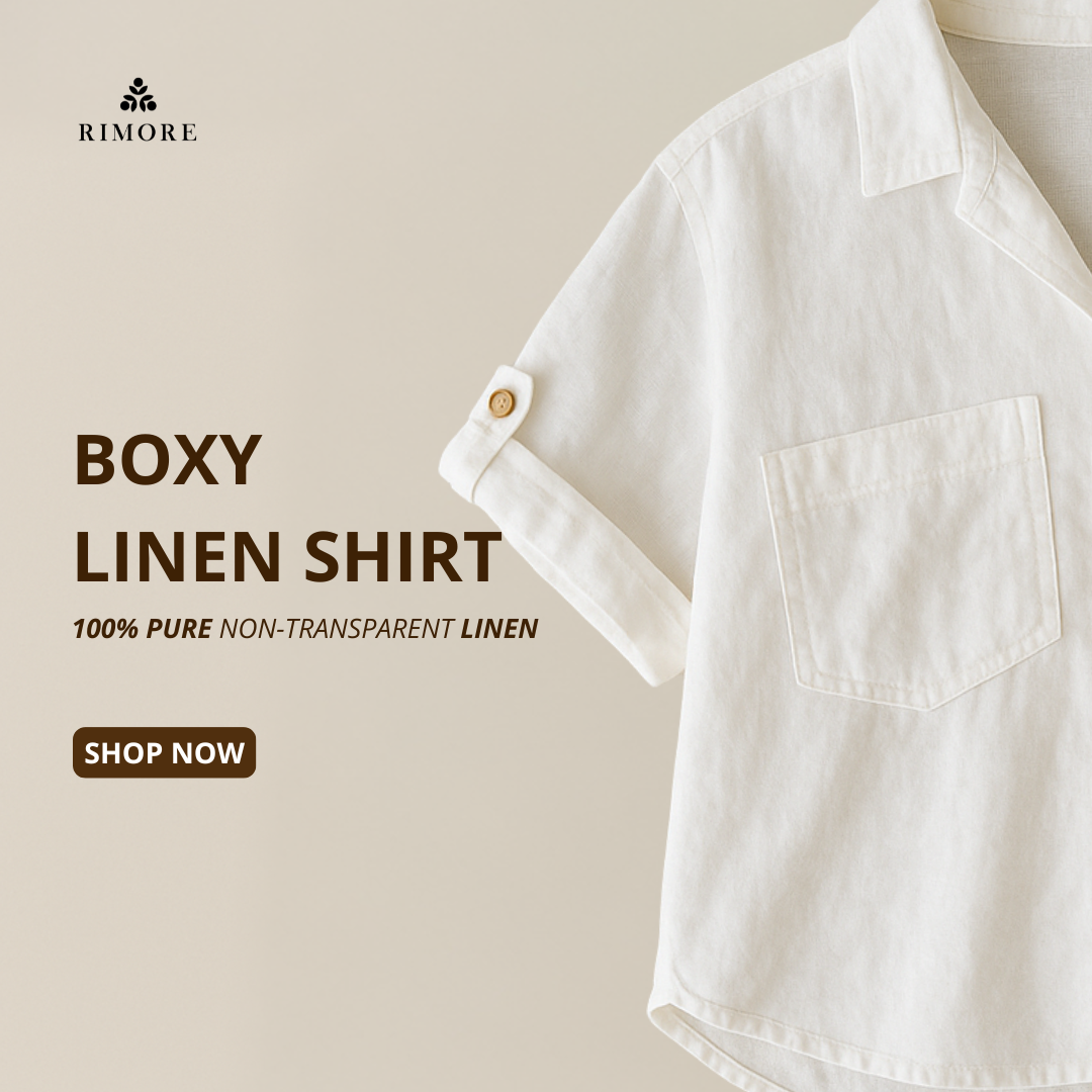 100% Premium Linen Boxy Shirt - Women