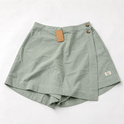 Linen Skorts for Women with pockets- Sage