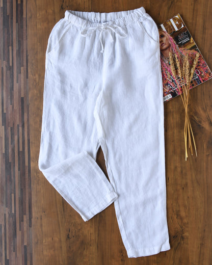 100% Premium Linen White Co-ord set