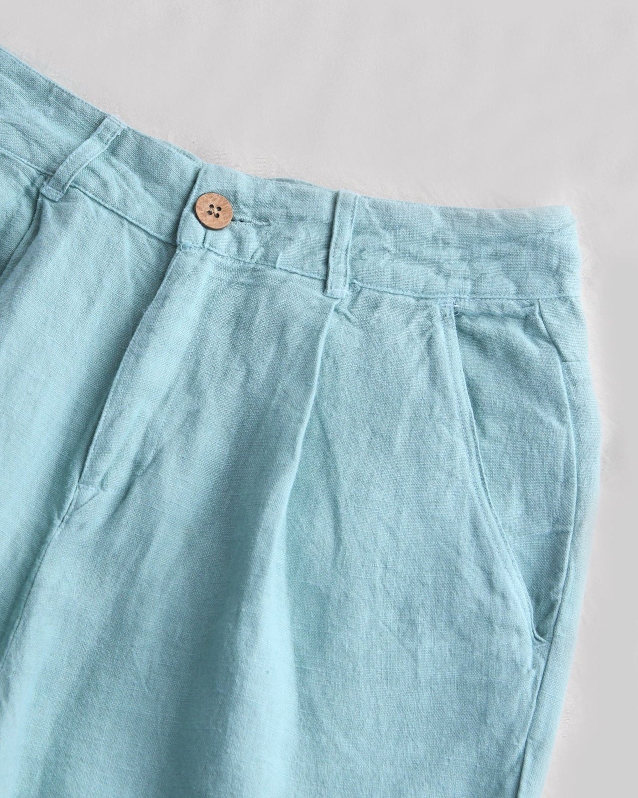 100% Premium Linen Carrot Pant (Sage&Brown)