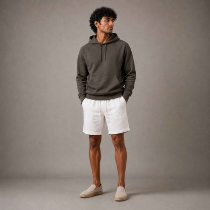 Linen Classic Shorts for Men- White