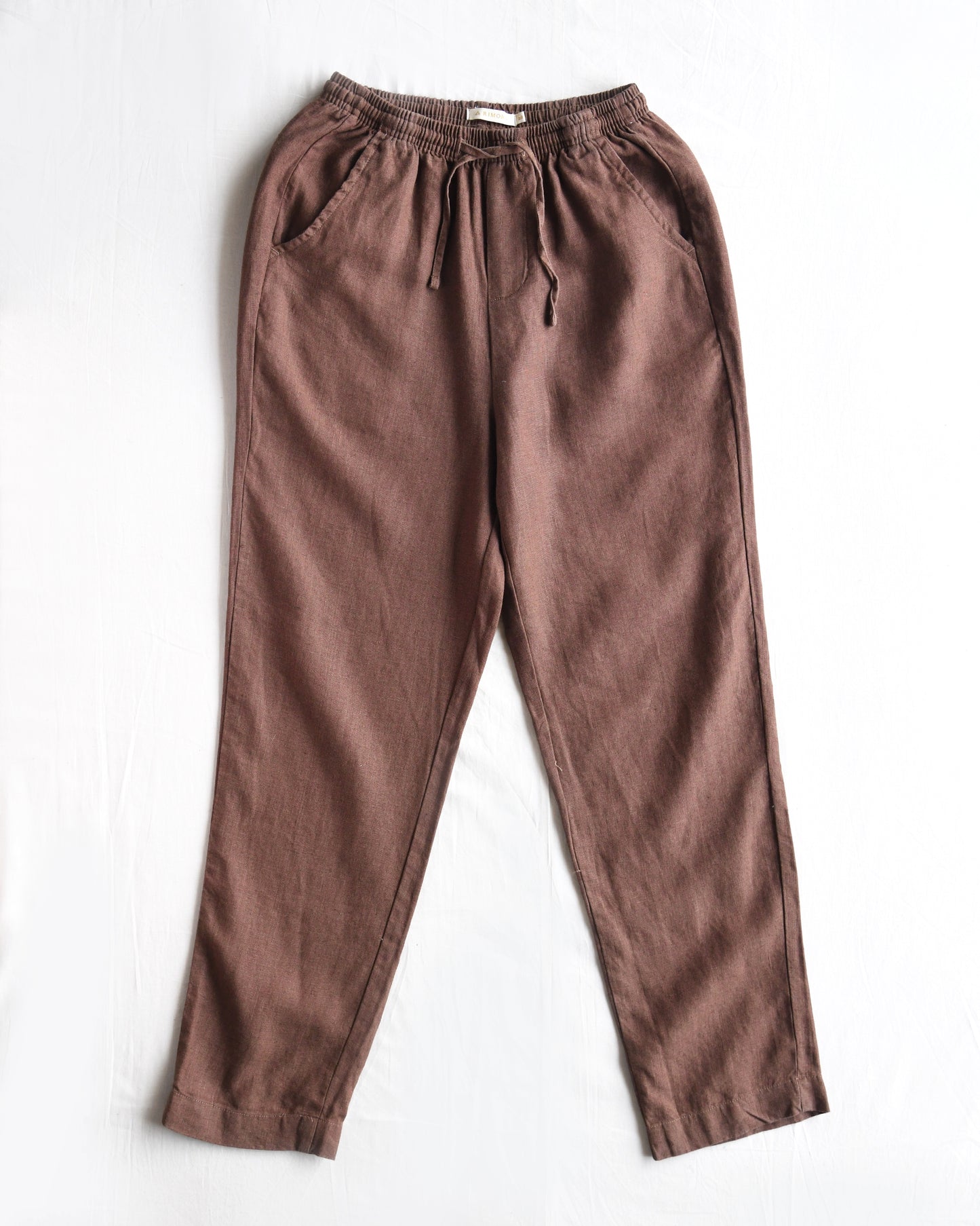 100% Premium Linen Co-ord Set ( Relaxed fit Pant and Boxy Shirt)-Brown and White