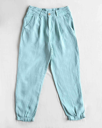 100% Premium Linen Carrot Pant - Women