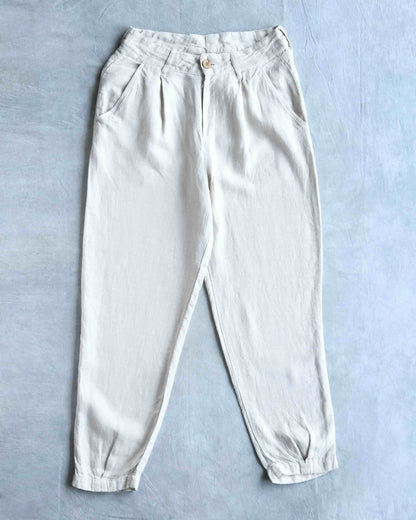100% Premium Linen Carrot Pant - Women