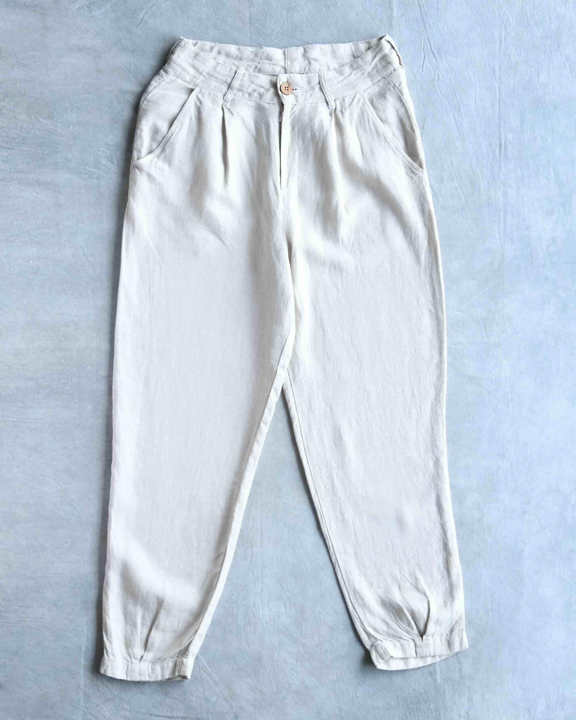 100% Premium Linen Carrot Pant - Women