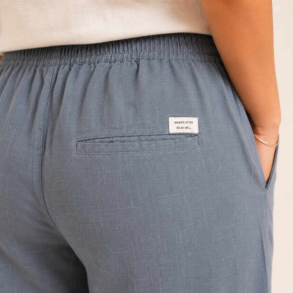 Linen Relaxed Fit Pants for Women- Grey