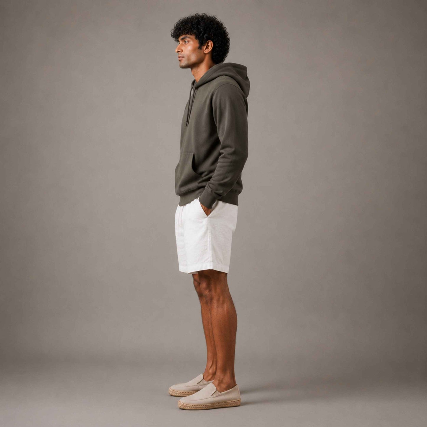 Linen Classic Shorts for Men- White