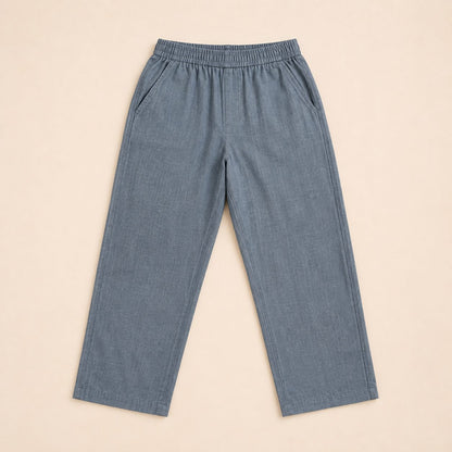 Linen Relaxed Fit Pants for Women- Grey