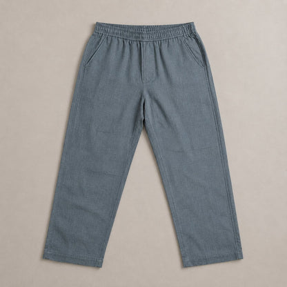 100% Pure Linen Relaxed Fit Pants for Men - Grey