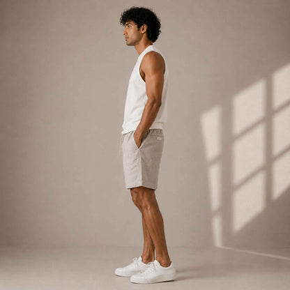 Linen Classic Shorts for Men- Beige