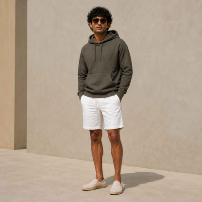 Linen Classic Shorts for Men- White