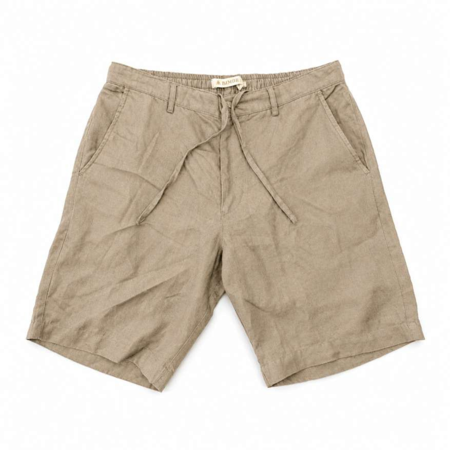Linen Buttoned Shorts for Men- Taupe