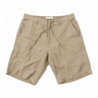 Linen Buttoned Shorts for Men- Taupe