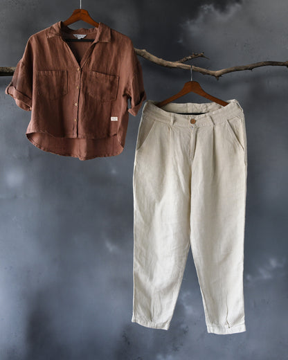 100% Premium Linen Carrot Pant