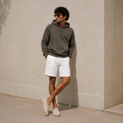 Linen Classic Shorts for Men- White