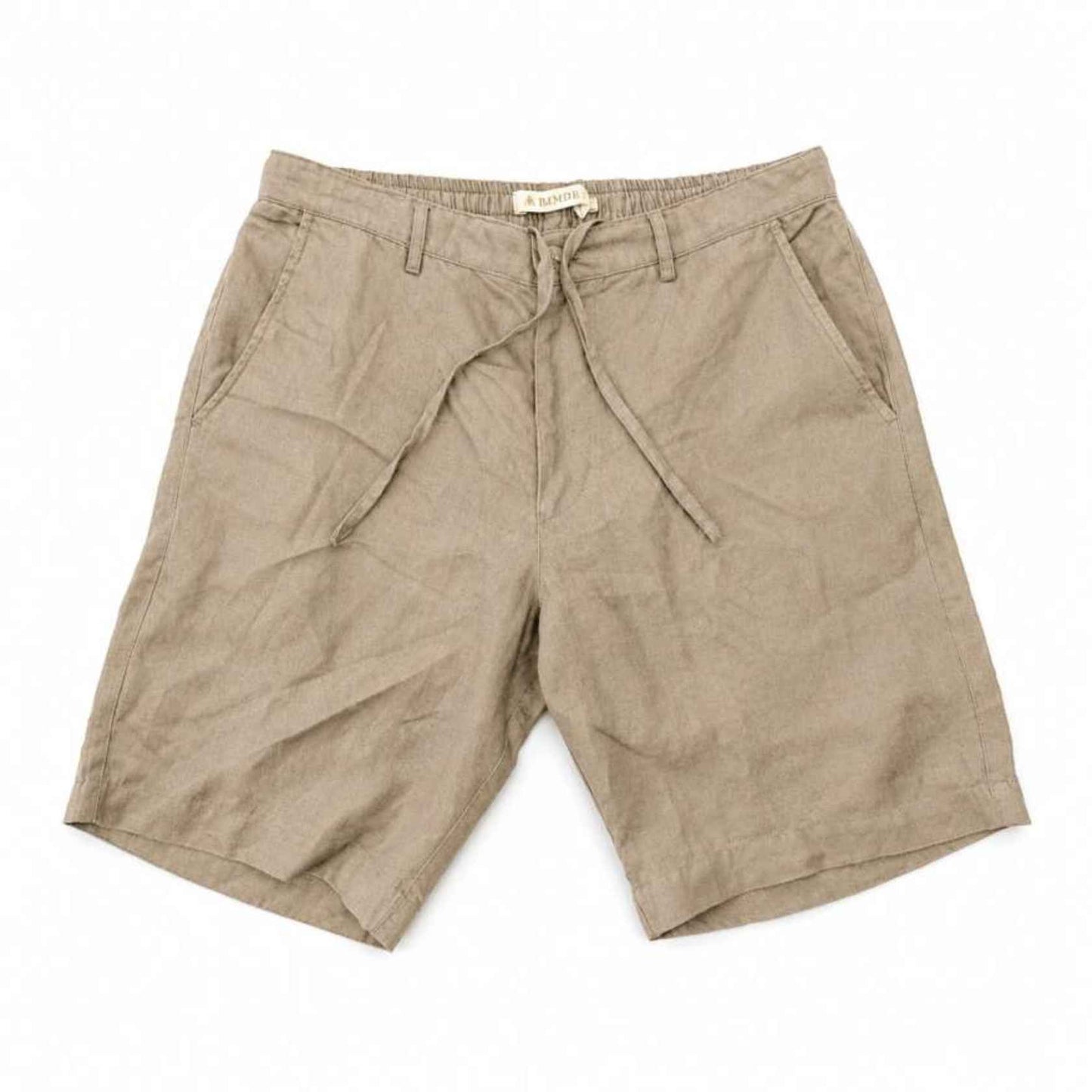 Linen Buttoned Shorts for Men- Taupe