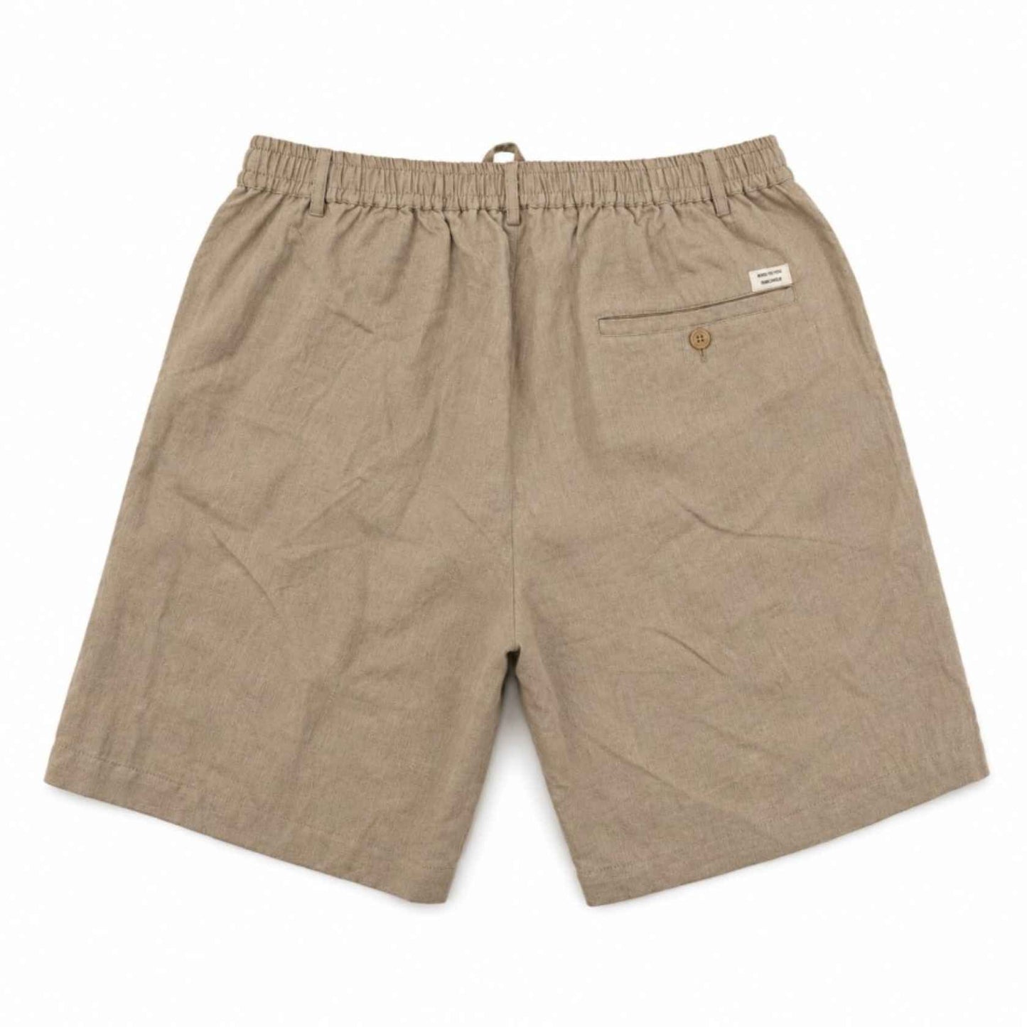 Linen Buttoned Shorts for Men- Taupe