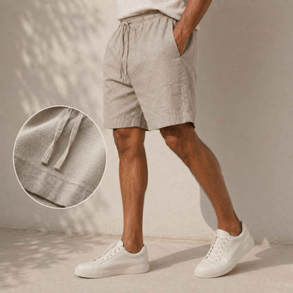 Linen Classic Shorts for Men- Beige