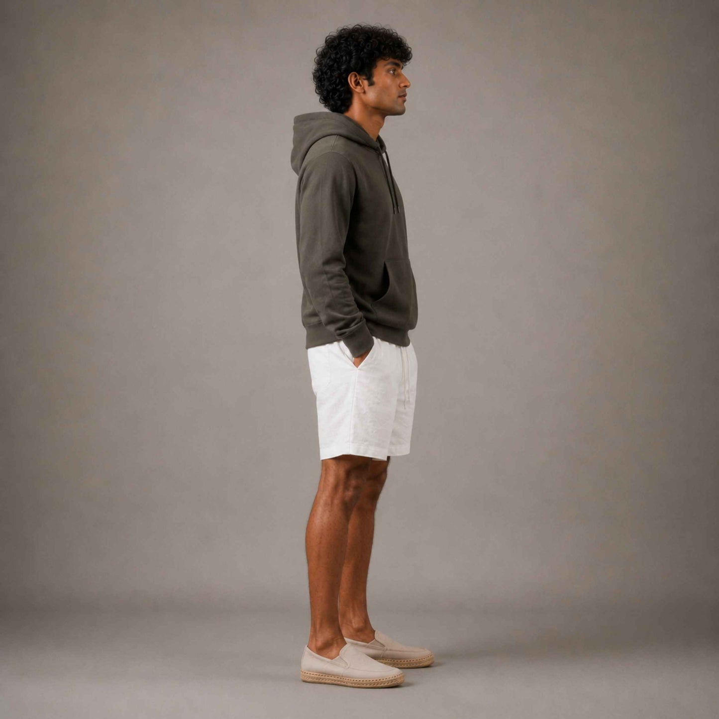 Linen Classic Shorts for Men- White