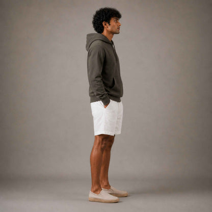 Linen Classic Shorts for Men- White