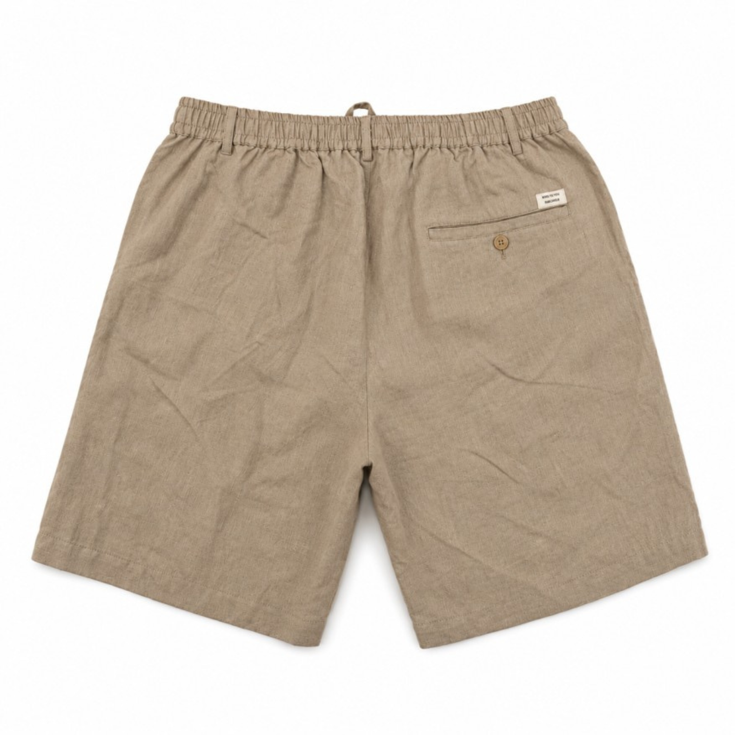 Linen Buttoned Shorts for Men- Taupe
