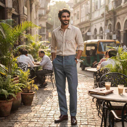 Linen Chinos for Men- Grey