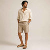 Linen Buttoned Shorts for Men- Taupe