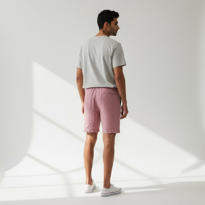 Classic Shorts- 100% Premium Linen - Men's Shorts - Rose
