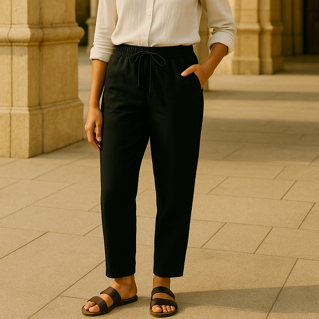 100% Premium Linen Relaxed fit Pants- Women