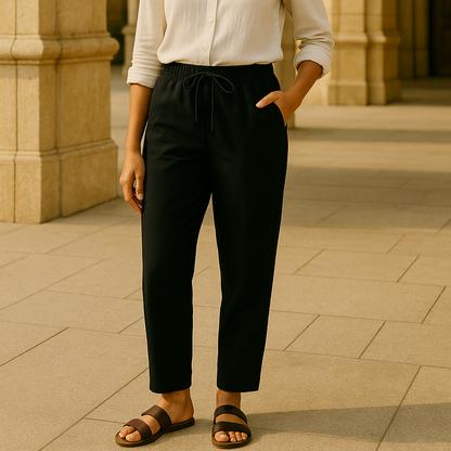 100% Premium Linen Relaxed fit Pants- Women