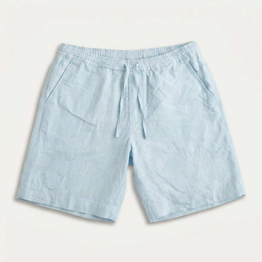 Linen Classic Shorts for Men- Cool Blue