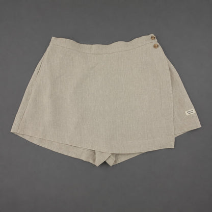 Linen Skorts for Women with pockets- Beige