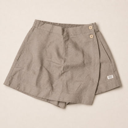 Linen Skorts for Women with Pockets- Taupe