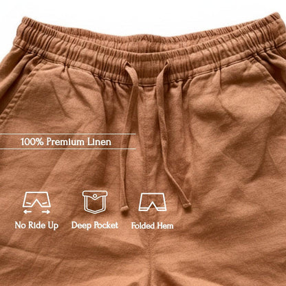 Linen Shorts for Women- Dusty Rust