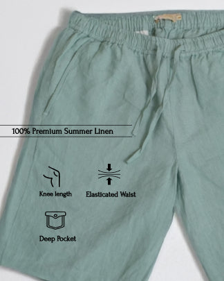 Linen Shorts for Men - Sage