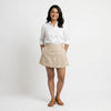 100% Pure Linen Skorts for Women with Pockets - Beige