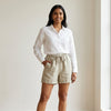 Linen Shorts for Women- Beige