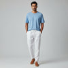 Linen Relaxed Fit Pants for Men- White