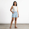 Linen Shorts for Women- Sky Blue