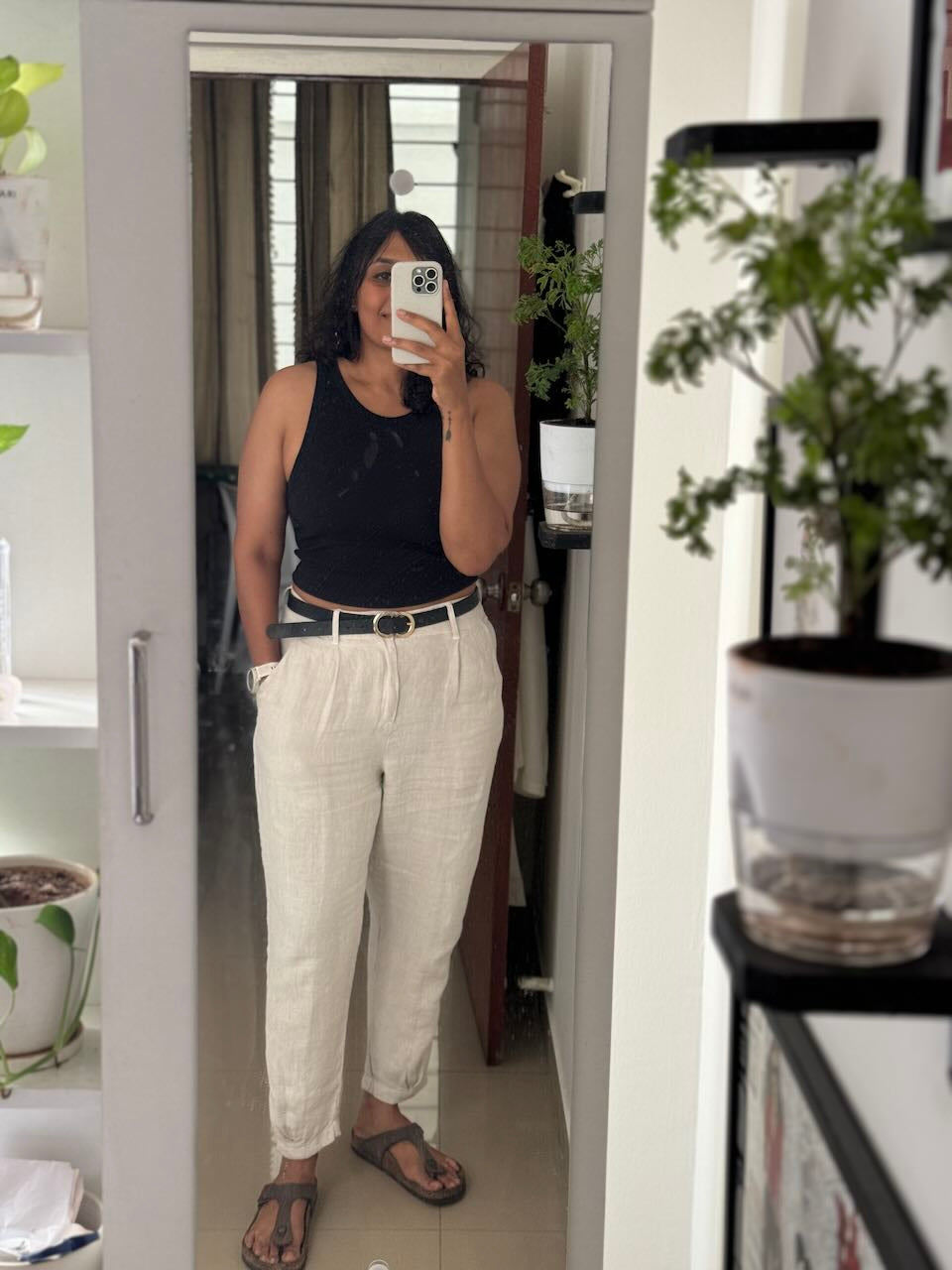 100% Premium Linen Carrot Pant - Women